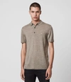 Allsaints Mens Mode Merino Short Sleeve Polo Shirt In Sage Green Marl