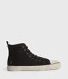 Allsaints Rigg Ramskull High Top Trainers In Black