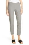 Eileen Fisher Stretch Crepe Slim Ankle Pants In Smoke