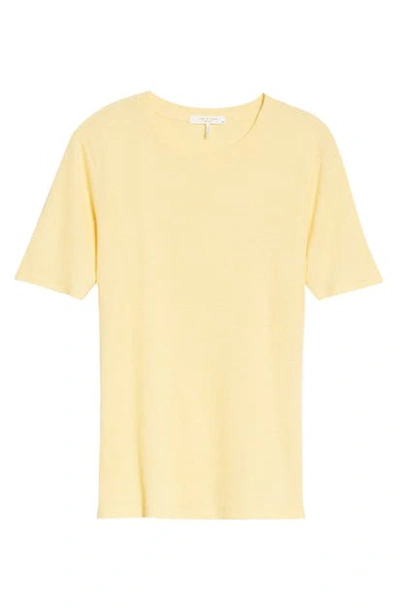 Rag & Bone The Rib Slim T-shirt In Heather Yellow