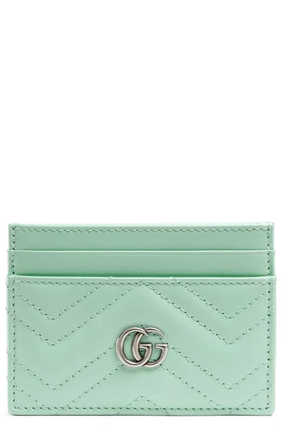 Gucci Gg Quilted Leather Card Case In Green
