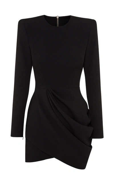 Alex Perry Women's Chester Drape-detailed Stretch Crepe Mini Dress In Black
