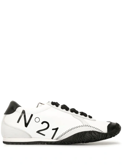 N°21 Logo Detail Low-top Trainers In White