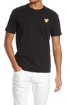 Comme Des Garçons Black Crewneck Heart Logo T-shirt In Black 1