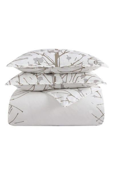 Marimekko Lumimarja Silver Duvet Cover & Sham Set In Medium Grey