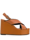 Clergerie Mirane Wedge Sandals In Brown