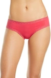 Natori Bliss Lace-trim Cotton Brief Underwear 156058 In Hot Tamale