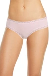 Natori Bliss Lace-trim Cotton Brief Underwear 156058 In Pale Peony