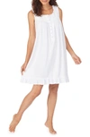 Eileen West Organic Cotton Maternity/nursing Chemise, Baby Romper, Baby Hat & Swaddle Gift Set In Solid Natural White W/ Ecru
