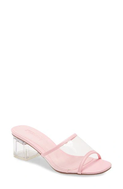 Topshop Dusty Block Heel Slide Sandal In Pink