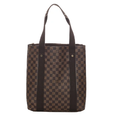 Pre-owned Louis Vuitton Damier Ebene Canvas Cabas Beaubourg Bag In Brown