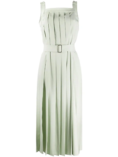 Max Mara Zadar Pleated Midi Dress In Green