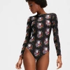 La Doublej Printed Longsleeve Swimsuit In Mini Persephone