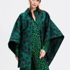 La Doublej X Mantero Super Woman Moses Verde Satin Cape In Moses Verde