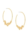 MARC JACOBS LOGO PLAQUE HOOP EARRINGS