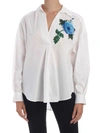 BLUMARINE FLORAL EMBROIDERY OVERSIZED BLOUSE IN WHITE