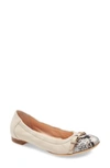 Agl Attilio Giusti Leombruni Cap Toe Ballet Flat In Taupe Multi Snake