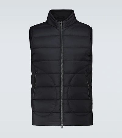 Herno Dark Blue Padded Vest In Black