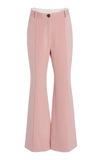 PETER DO WOMEN'S TWILL HIGH-RISE FLARED-LEG TROUSERS,809488