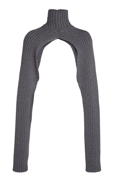 Peter Do Women's Ribbed-knit Turtleneck Shrug In Gunmetal