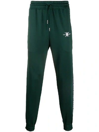 Daily Paper Side Logo Stripe Drawstring Track Pants In Green