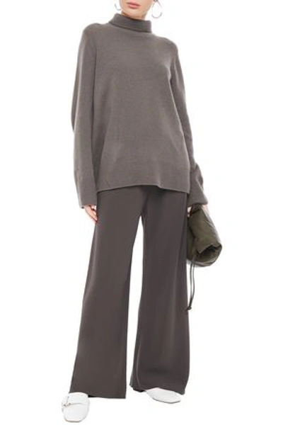 The Row Gala Washed-crepe Wide-leg Pants In Dark Gray