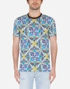 DOLCE & GABBANA COTTON T-SHIRT WITH MAIOLICA PRINT