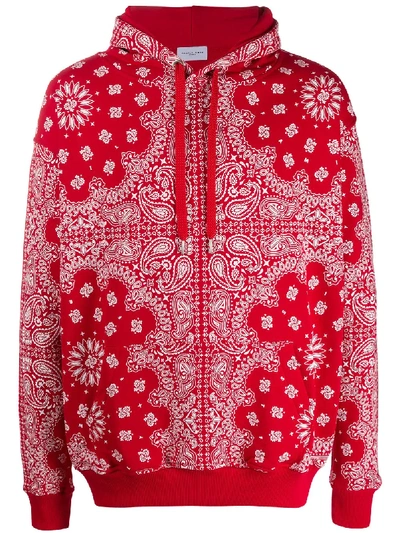 Family First Bandana Print Hoodie In Red