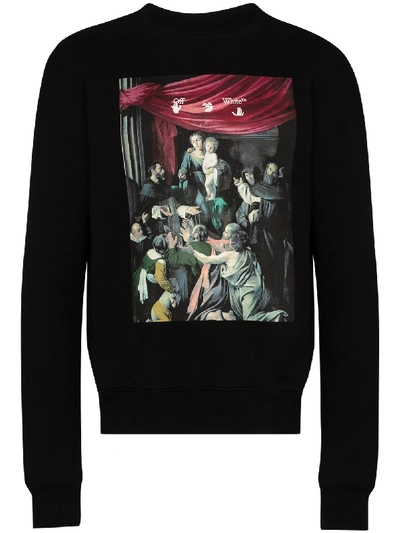 Off-white Caravaggio Painting Long-sleeve Sweatshirt In Black
