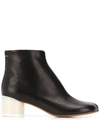 Mm6 Maison Margiela 50mm Leather Ankle Boots In Black