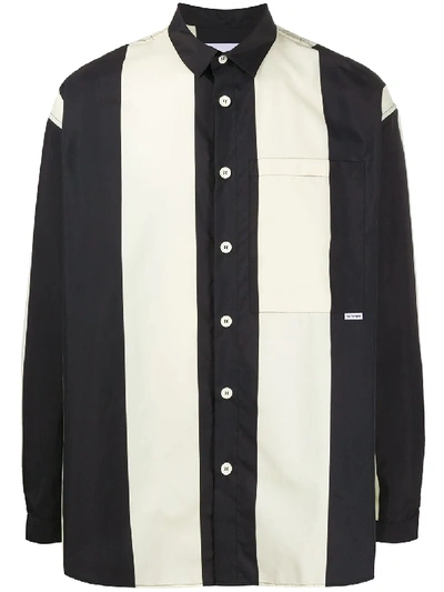 Sunnei Wide Stripes Shirt In Black