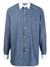 MAISON MARGIELA CONTRAST COLLAR CHAMBRAY SHIRT