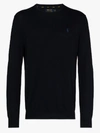 Polo Ralph Lauren Embroidered-logo Crew Neck Jumper In Blue