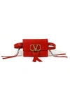 Valentino Garavani V Ring Smooth Leather Belt Bag In Rouge Pure