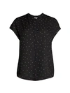 VINCE WOMEN'S POLKA DOT T-SHIRT,0400012462523