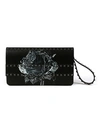 VALENTINO GARAVANI LEATHER ROCKSTUD UNDERCOVER ROSE CLUTCH,0400012726864