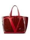 VALENTINO GARAVANI VLOGO TRANSPARENT BEACH TOTE,0400012510187