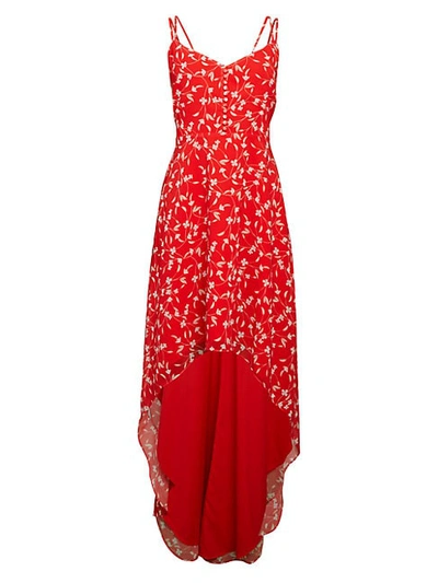 Alexia Admor Floral High-low Maxi Dress In Red Ditzy