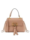 VALENTINO GARAVANI LARGE V-RING LEATHER TOP HANDLE BAG,0400012726692