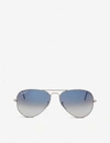 Ray Ban Ray-ban Mens Grey Original Aviator Gunmetal-frame Sunglasses With Gradient Blue Lenses Rb3025 58