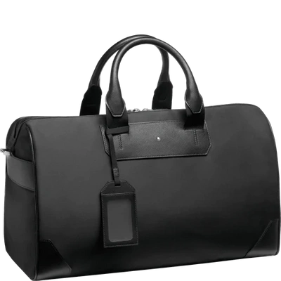 Montblanc Sartorial Jet Cross-grain Leather-trimmed Shell Duffle Bag In Black