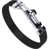 MONTBLANC BRACELET IN BLACK LEATHER WITH CARABINER CLOSURE IN STAINLESS STEEL,12379160