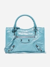 Balenciaga Mini City Leather Bag In Sky Blue
