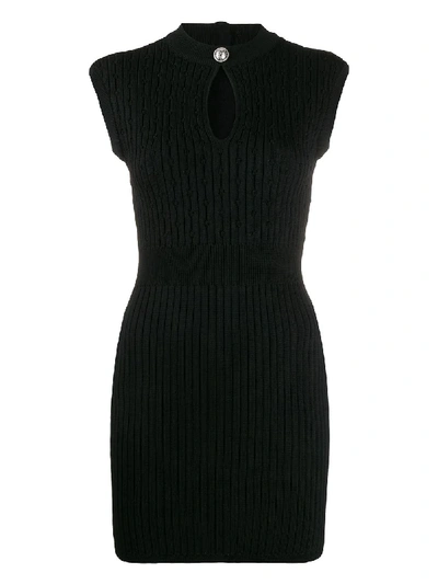 Balmain Fitted Knitted Dress In Black