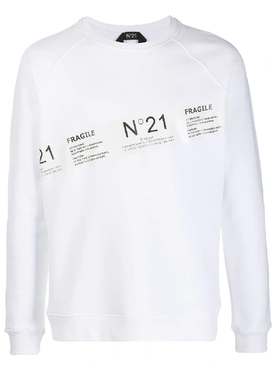 N°21 Sweatshirt Mit Logo-streifen In White