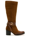Sarah Chofakian Excess Block Heel Tall Boots In Brown