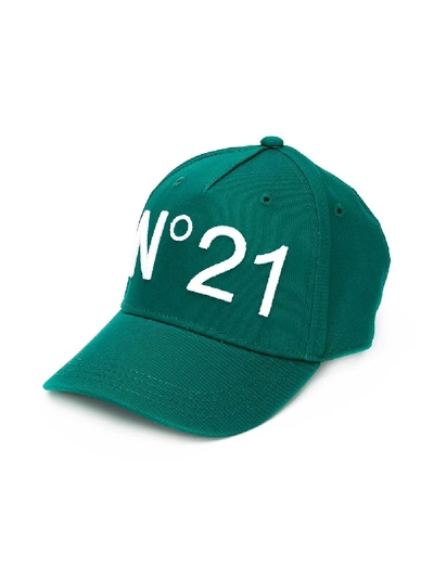 N°21 Kids' Logo Baseball Cap In Green