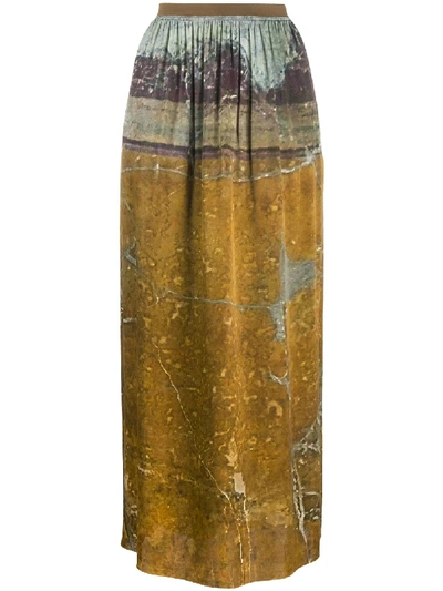 Uma Wang Abstract-print Midi Skirt In Green