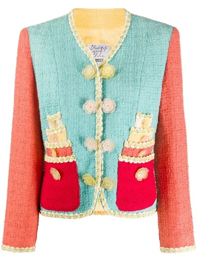 Pre-owned Moschino '1980s Bouclé Jacket In Blue