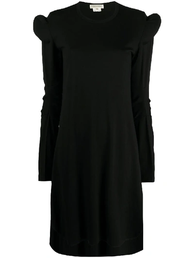 Pre-owned Comme Des Garçons 2000 Textured Shoulder Dress In Black